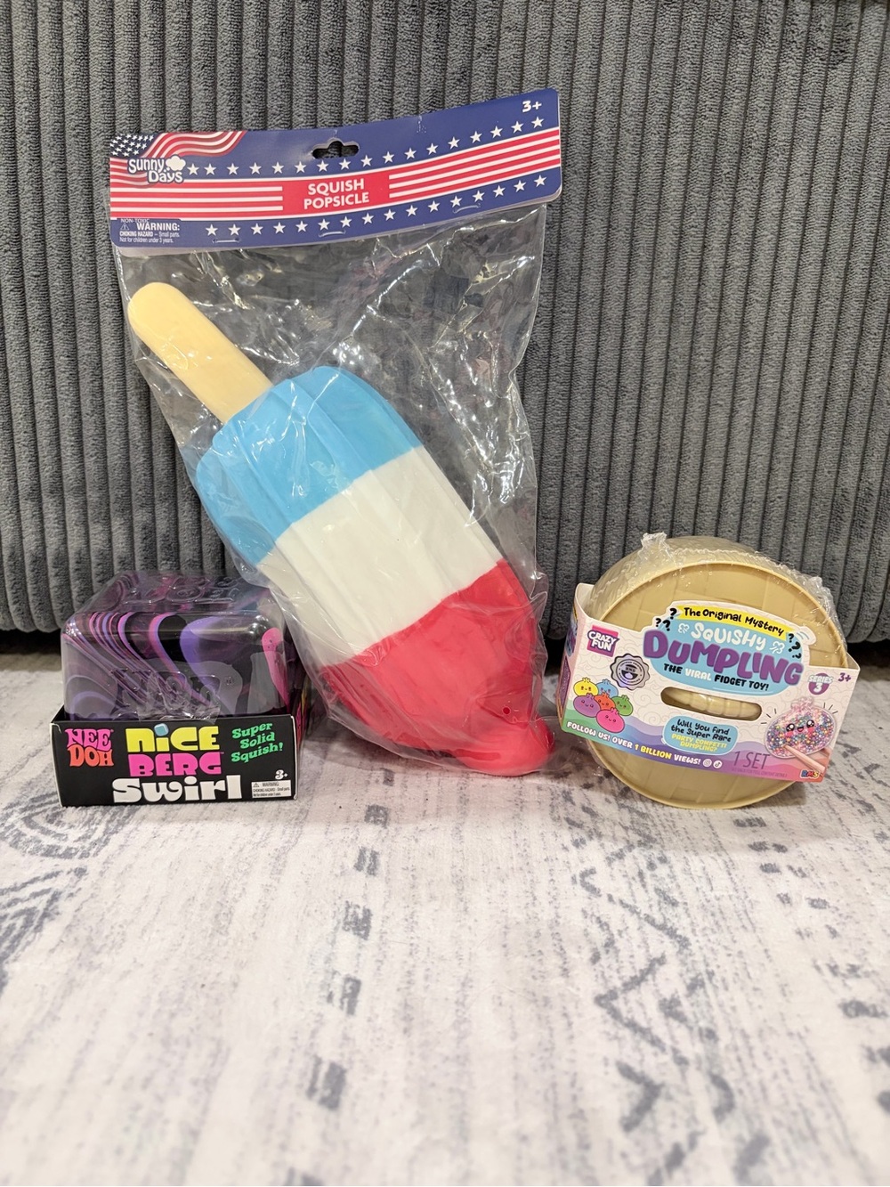 NIB NeeDoh Nice Berg Swirl Mystery Dumpling Popsicle Squishy Schylling 3 pack